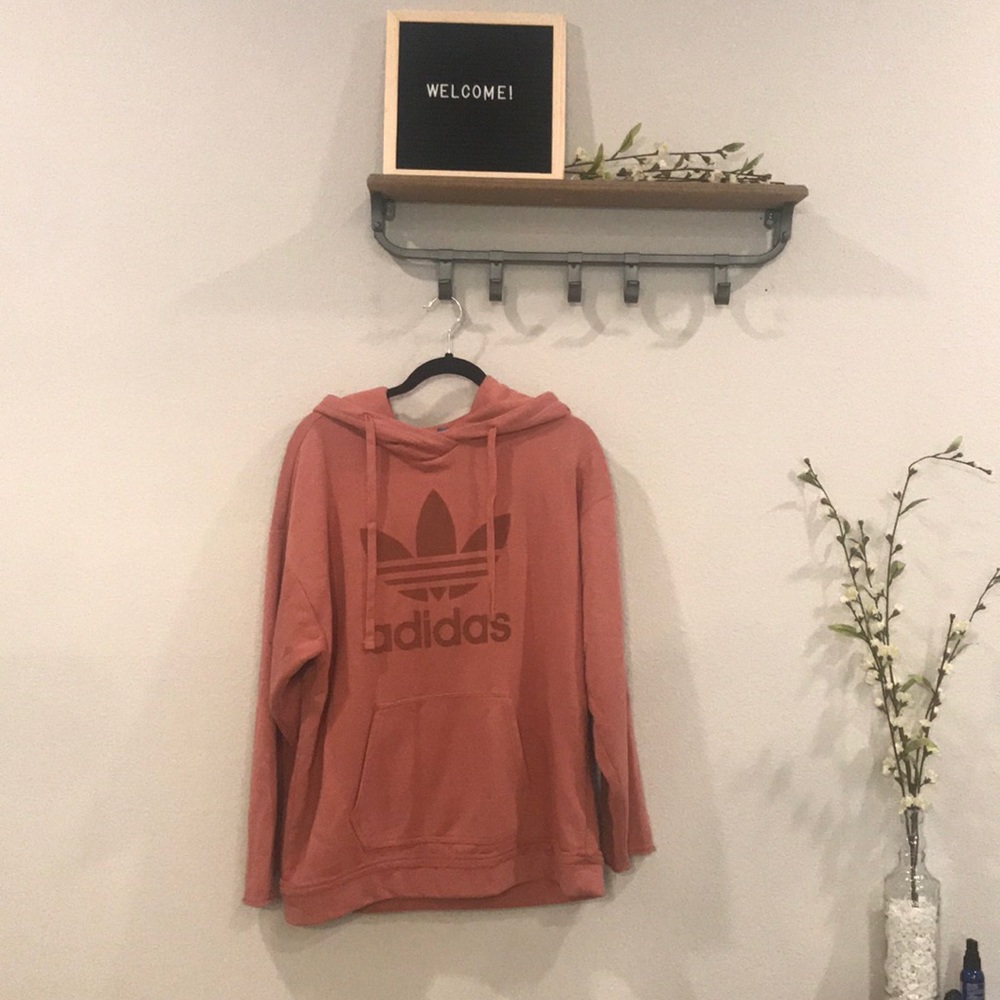Adidas oversized distressed hoodie